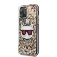 Заредете изображение във визуализатора на галерията – Karl Lagerfeld KLHCN65LCGLGO iPhone 11 Pro Max hardcase złoty/gold Glitter Choupette
