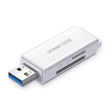 Заредете изображение във визуализатора на галерията – Ugreen portable TF/SD card reader for USB 3.0 white (CM104)
