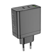 Заредете изображение във визуализатора на галерията – Borofone Wall charger BN12 Manager - USB + 2xType C - PD 65W 3A black
