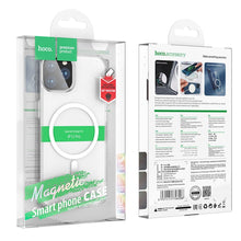 Заредете изображение във визуализатора на галерията – HOCO Magnetic airbag anti-fall case compatible with MagSafe do IPHONE 15 PRO transparent

