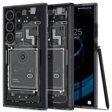 Заредете изображение във визуализатора на галерията – Spigen Ultra Hybrid case for Samsung Galaxy S24 Ultra - dark gray (Zero One pattern)
