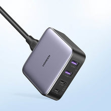 Заредете изображение във визуализатора на галерията – Ugreen Nexode fast desktop charger GaN 2xUSB-C / 2xUSB-A 65W gray (CD327)
