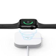 Заредете изображение във визуализатора на галерията – Duzzona 3in1 universal wireless charger for smartphones (Qi, MagSafe), Apple Watch and Airpods 15W white (W7)

