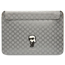 Заредете изображение във визуализатора на галерията – Original KARL LAGERFELD Laptop Sleeve Saffiano Monogram Ikonik KLCS14SAKHPKG 14 inches silver
