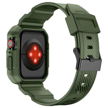 Заредете изображение във визуализатора на галерията – Kingxbar CYF106 2in1 Armored Case for Apple Watch SE, 8, 7, 6, 5, 4, 3, 2, 1 (41, 40, 38 mm) with strap green
