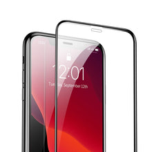 Заредете изображение във визуализатора на галерията – Baseus set of 2x Full Screen glass with 0.3mm frame 9H iPhone 11 Pro / iPhone XS / iPhone X + black positioner (SGAPIPH58S-KC01) - TopMag

