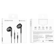 Заредете изображение във визуализатора на галерията – Borofone Earphones BM80 Max Gorgeous with microphone black
