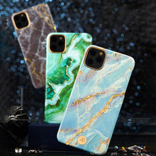 Заредете изображение във визуализатора на галерията – Kingxbar Marble Series case decorated printed marble iPhone 11 Pro Max white-blue - TopMag
