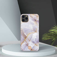 Заредете изображение във визуализатора на галерията – Kingxbar Marble Series case decorated printed marble iPhone 11 Pro Max white-blue - TopMag
