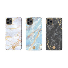 Заредете изображение във визуализатора на галерията – Kingxbar Marble Series case decorated printed marble iPhone 11 Pro Max white-blue - TopMag
