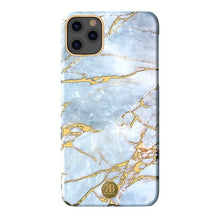 Заредете изображение във визуализатора на галерията – Kingxbar Marble Series case decorated printed marble iPhone 11 Pro Max white-blue - TopMag
