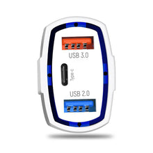 Заредете изображение във визуализатора на галерията – Wozinsky car charger USB x2 and USB C black (WCC-01) - TopMag
