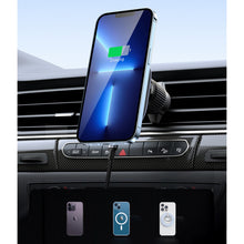 Заредете изображение във визуализатора на галерията – MagSafe Ugreen CD345 2-in-1 induction car charger for cockpit/window/ventilation grille - black
