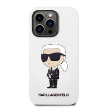 Заредете изображение във визуализатора на галерията – Karl Lagerfeld KLHCP14LSNIKBCH iPhone 14 Pro 6.1" hardcase white/white Silicone Ikonik
