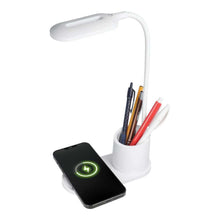Заредете изображение във визуализатора на галерията – Led desk lamp with wirelles charger 10w cftd03 white - TopMag
