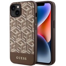 Заредете изображение във визуализатора на галерията – Guess GUHMP14MHGCFSEW iPhone 14 Plus 6.7" brown/brown hard case GCube Stripes MagSafe
