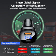 Заредете изображение във визуализатора на галерията – Acefast car charger usb a + typ c qc4.0 pd66w pps afc fcp lcd b4 black
