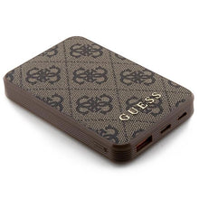 Заредете изображение във визуализатора на галерията – Guess Powerbank 15W GUPB5LP4GEGW 5000mAh brown/brown 4G Leather Metal Logo
