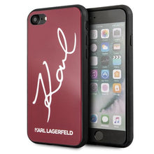Заредете изображение във визуализатора на галерията – Karl Lagerfeld KLHCI8DLKSRE iPhone 7/8 SE 2020 / SE 2022 czerwony/red hard case Signature Glitter - TopMag
