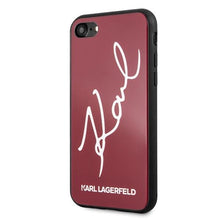 Заредете изображение във визуализатора на галерията – Karl Lagerfeld KLHCI8DLKSRE iPhone 7/8 SE 2020 / SE 2022 czerwony/red hard case Signature Glitter - TopMag
