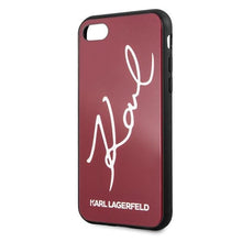 Заредете изображение във визуализатора на галерията – Karl Lagerfeld KLHCI8DLKSRE iPhone 7/8 SE 2020 / SE 2022 czerwony/red hard case Signature Glitter - TopMag
