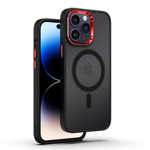 Заредете изображение във визуализатора на галерията – Tel Protect Magnetic Carbon Case for Iphone 14 Black-red

