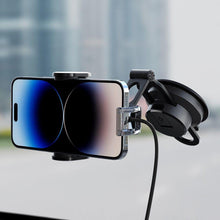 Заредете изображение във визуализатора на галерията – Spigen UTS35W ONETAP UNIVERSAL WINDSHIELD &amp; DASHBOARD CAR MOUNT WIRELESS CHARGER BLACK
