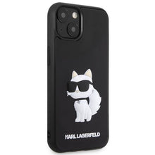 Заредете изображение във визуализатора на галерията – Karl Lagerfeld KLHCP14M3DRKHNK iPhone 14 Plus 6.7" black/black hardcase Rubber Choupette 3D
