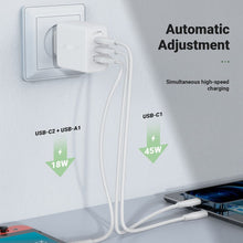 Заредете изображение във визуализатора на галерията – Acefast charger usb a + 2 x typ c qc3.0 pd65w a13 white
