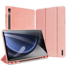 Заредете изображение във визуализатора на галерията – Dux Ducis Domo eco-leather case with stand for Samsung Tab S9 FE+ - pink
