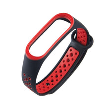 Заредете изображение във визуализатора на галерията – Replacement band strap for Xiaomi Mi Band 4 / Mi Band 3 Dots black-red - TopMag
