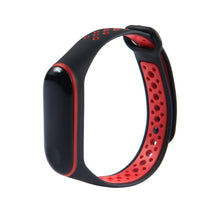 Заредете изображение във визуализатора на галерията – Replacement band strap for Xiaomi Mi Band 4 / Mi Band 3 Dots black-red - TopMag
