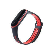 Заредете изображение във визуализатора на галерията – Replacement band strap for Xiaomi Mi Band 4 / Mi Band 3 Dots black-red - TopMag
