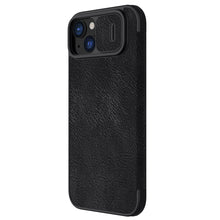 Заредете изображение във визуализатора на галерията – Nillkin Qin Pro Leather Flip Camera Cover Case for iPhone 15 Plus - Black
