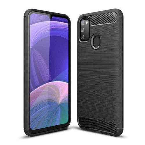 Carbon Case Flexible Cover TPU Case for Samsung Galaxy M30s / Galaxy M21 black - TopMag