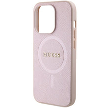 Заредете изображение във визуализатора на галерията – Original Case GUESS hardcase Saffiano MagSafe GUHMP15LPSAHMCP for Iphone 15 Pro pink
