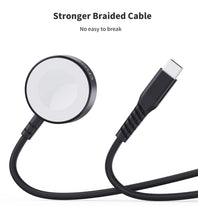 Заредете изображение във визуализатора на галерията – Choetech T319 MFI 5W wireless charger for Apple Watch + USB-C cable - black
