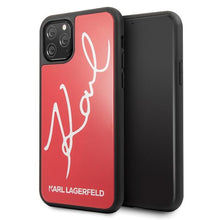 Заредете изображение във визуализатора на галерията – Karl Lagerfeld KLHCN58DLKSRE iPhone 11 Pro czerwony/red hard case Signature Glitter - TopMag
