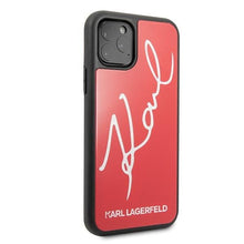Заредете изображение във визуализатора на галерията – Karl Lagerfeld KLHCN58DLKSRE iPhone 11 Pro czerwony/red hard case Signature Glitter - TopMag
