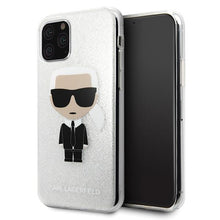 Заредете изображение във визуализатора на галерията – Karl Lagerfeld KLHCN58TPUTRIKSL iPhone 11 Pro srebrny/silver Glitter Ikonik Karl - TopMag
