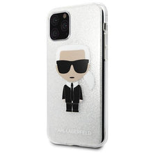 Заредете изображение във визуализатора на галерията – Karl Lagerfeld KLHCN58TPUTRIKSL iPhone 11 Pro srebrny/silver Glitter Ikonik Karl - TopMag
