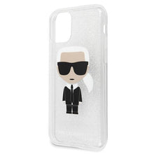 Заредете изображение във визуализатора на галерията – Karl Lagerfeld KLHCN58TPUTRIKSL iPhone 11 Pro srebrny/silver Glitter Ikonik Karl - TopMag
