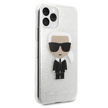 Заредете изображение във визуализатора на галерията – Karl Lagerfeld KLHCN58TPUTRIKSL iPhone 11 Pro srebrny/silver Glitter Ikonik Karl - TopMag
