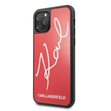 Заредете изображение във визуализатора на галерията – Karl Lagerfeld KLHCN65DLKSRE iPhone 11 Pro Max czerwony/red hard case Signature Glitter - TopMag
