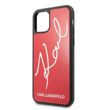 Заредете изображение във визуализатора на галерията – Karl Lagerfeld KLHCN65DLKSRE iPhone 11 Pro Max czerwony/red hard case Signature Glitter - TopMag

