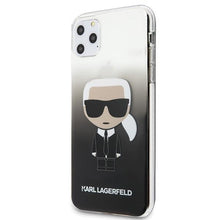 Заредете изображение във визуализатора на галерията – Karl Lagerfeld KLHCN65TRDFKBK iPhone 11 Pro Max czarny/black Gradient Ikonik Karl - TopMag
