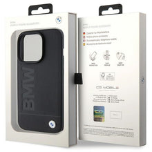 Заредете изображение във визуализатора на галерията – Original Case BMW Leather Hot Stamp BMHCP15XSLLBK for Iphone 15 Pro Max Black
