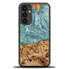 Заредете изображение във визуализатора на галерията – Wood and resin case for Samsung Galaxy A54 5G Bewood Unique Uranus - blue and white
