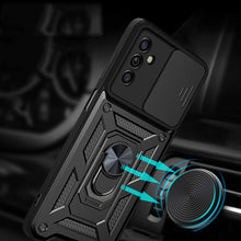 Заредете изображение във визуализатора на галерията – Hybrid Armor Camshield case for Samsung Galaxy A13 5G armored case with camera cover black
