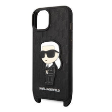 Заредете изображение във визуализатора на галерията – Karl Lagerfeld KLHCP14SSTKMK iPhone 14 6.1" black/black hardcase Monogram Ikonik Patch
